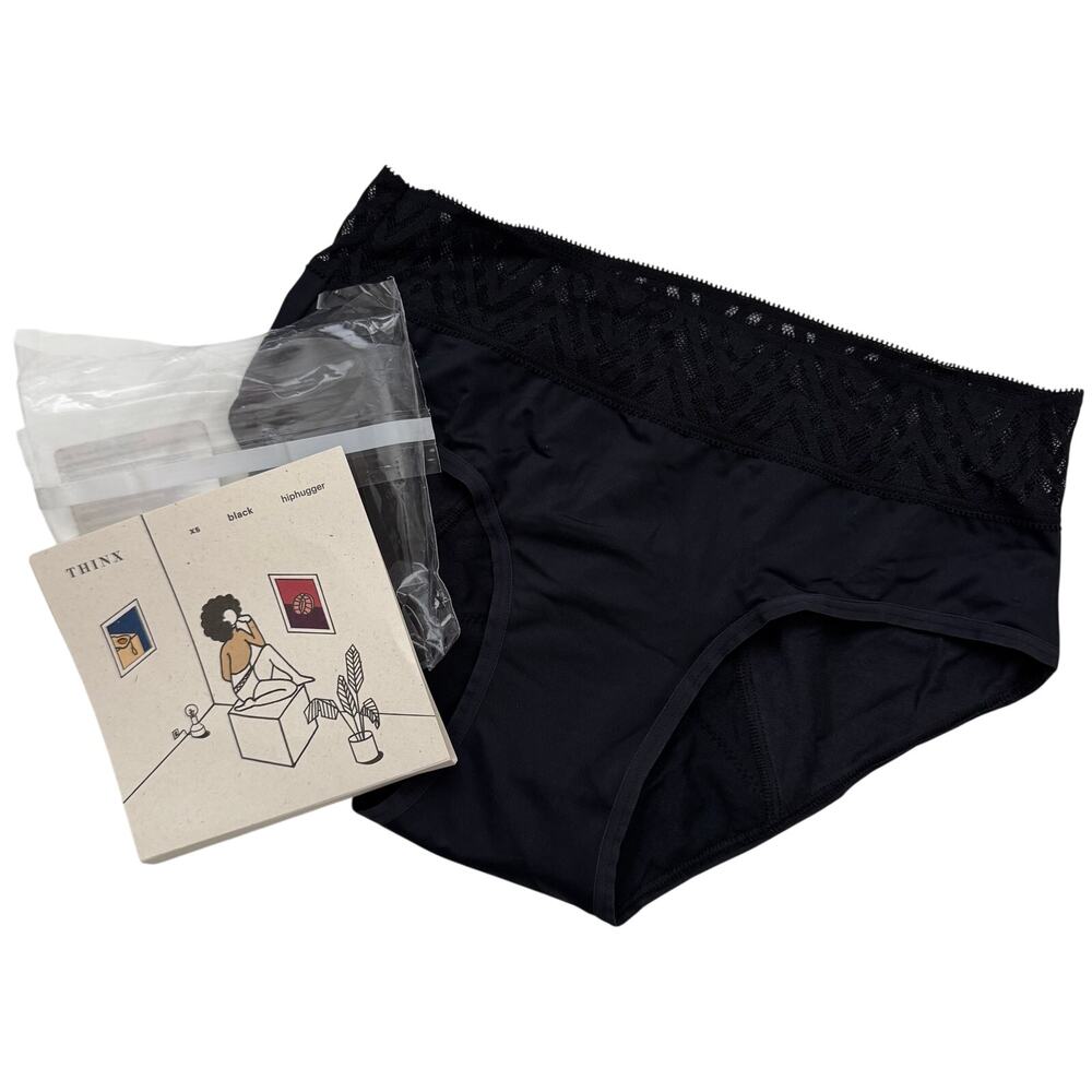 NEW Thinx XS Black Hiphugger Period Underwear